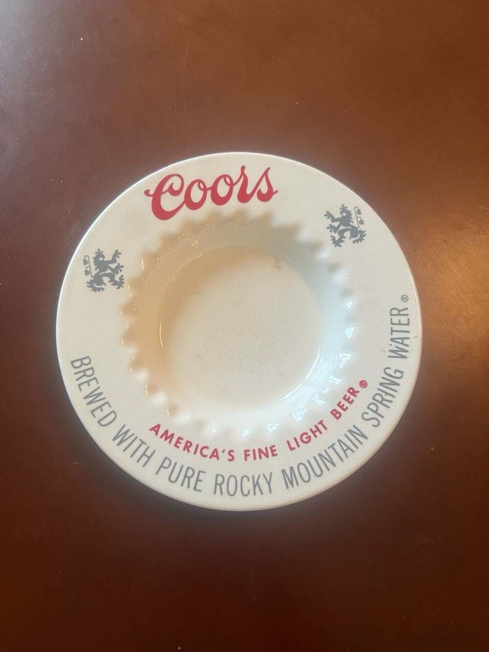 Vintage Coors Beer Ceramic Advertising Ashtray